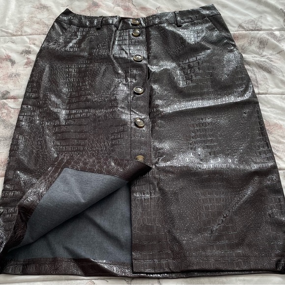 NWT Rachel Comey x Target faux crocodile skin pencil skirt brown, size 8,12,16 - Picture 9 of 16
